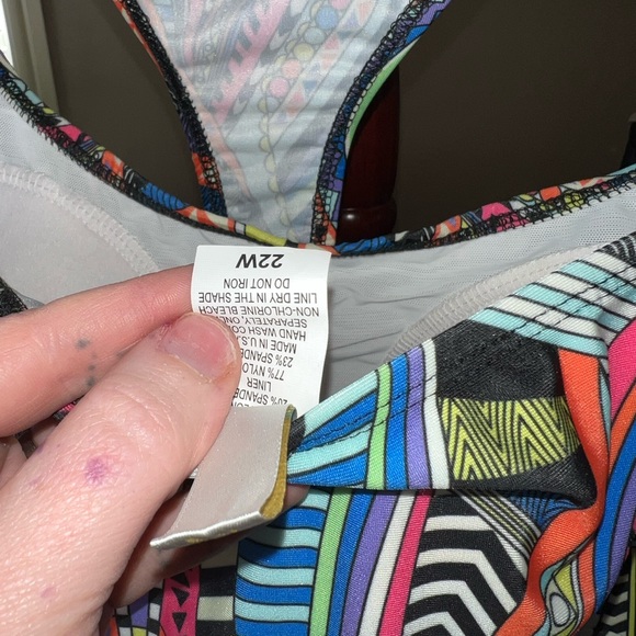 Monif C sz 22w cutout bathing suit - Picture 4 of 5